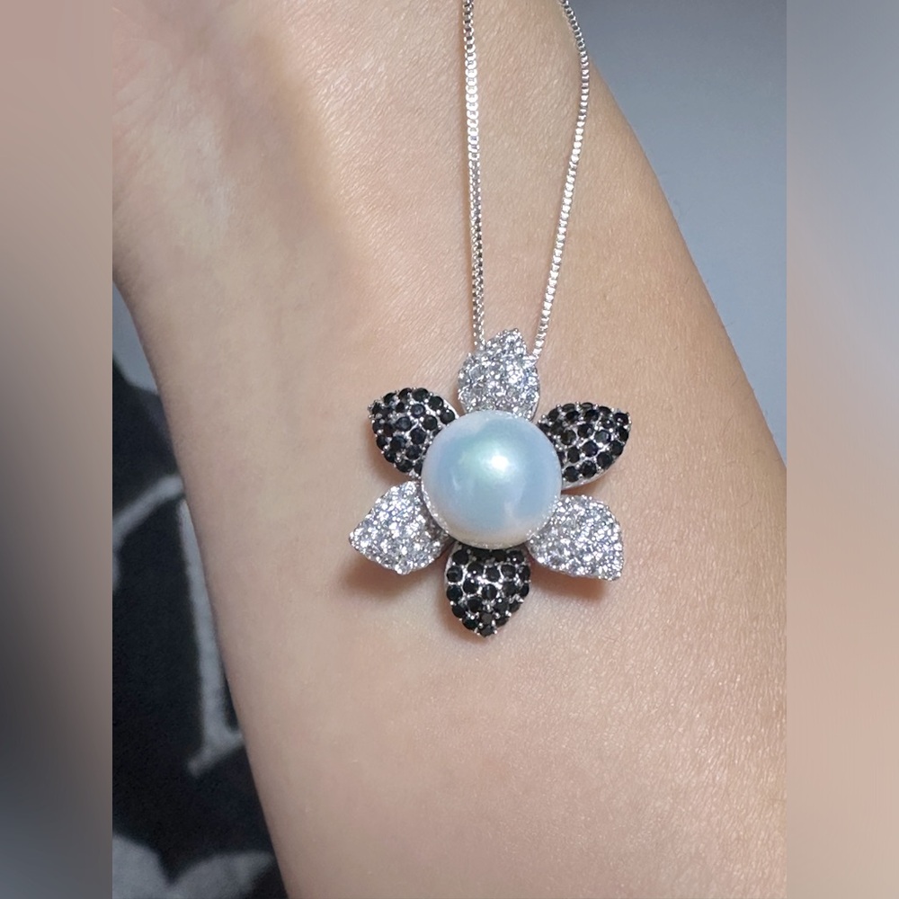 S925 silver necklace chain with fresh water pearl pendant